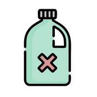 A bottle of liquid with an x on it vector
