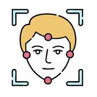 A man's face with dots on it vector