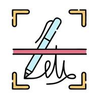 A pen and a pencil are in a square frame vector