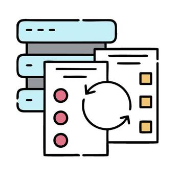 A file with a circle and a line on it vector