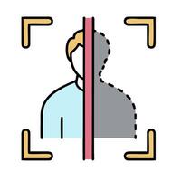 A man is standing in front of a mirror with a camera vector