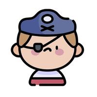 A cartoon pirate with a hat and eye patch vector