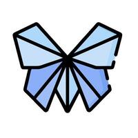 A blue butterfly with a bow on it vector