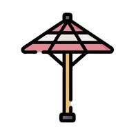 A pink and white umbrella on a white background vector
