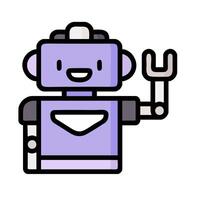 A robot holding a fork and knife vector