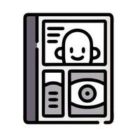 A cartoon face is looking at a book vector