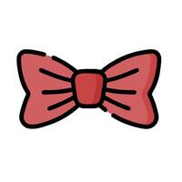 A red bow tie on a white background vector