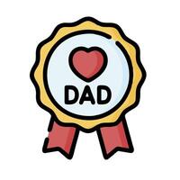A badge with the word dad on it vector