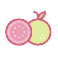 A fruit with a green slice and a pink slice vector