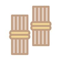 Two wooden sticks with a yellow stripe on them vector