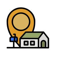 A house with a pin on it and a mailbox vector
