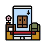A phone with a moving box on it vector