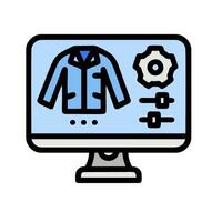 A computer screen with a jacket on it vector