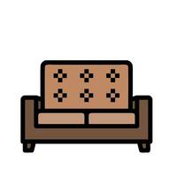 A couch with a brown and black pattern vector