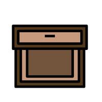 A brown box with a drawer on it vector