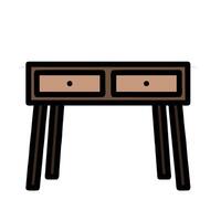 A table with two drawers on it vector