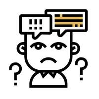 A man with a question mark on his head vector
