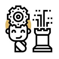 A man is standing next to a machine with gears vector
