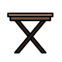 A wooden table with two legs on it vector