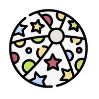 A beach ball with stars and polka dots vector