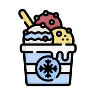Ice cream icon with ice cream, ice cream, and a spoon vector
