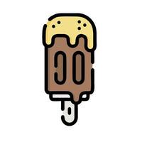 Ice cream with chocolate and vanilla ice cream on a stick vector