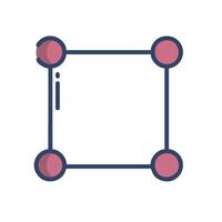 A square with four circles on it vector