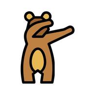 A cartoon bear is standing up and pointing vector