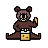 A bear with a jar of honey on its back vector
