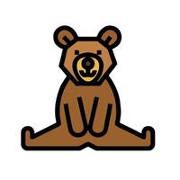 A bear sitting on its back with its legs crossed vector