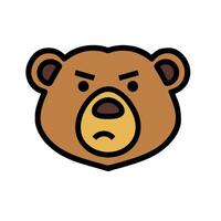 A bear head with a sad expression vector
