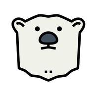 A polar bear head with a black nose vector