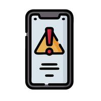 An iphone with a warning sign on it vector