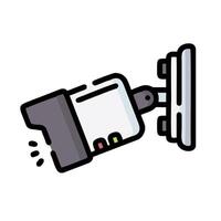 A white background with a black and white image of a camera vector
