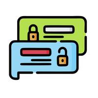 A message with a padlock icon vector