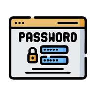 Password icon on a computer screen vector