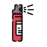 A red spray bottle with a white light coming out of it vector