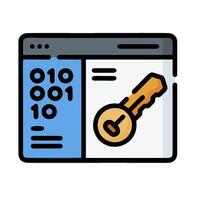 A key and a computer screen with a key vector