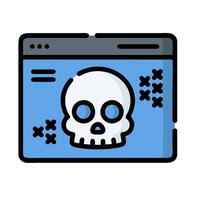 A skull and crossbones on a computer screen vector