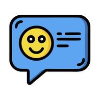 A speech bubble with a smiley face inside vector