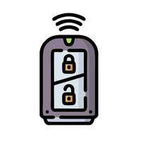 A wireless device with a padlock on it vector
