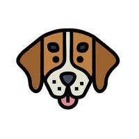 A dog with a tongue sticking out on a white background vector