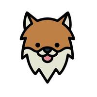A cartoon fox head with a smile on its face vector