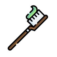 A toothbrush with green toothpaste on it vector