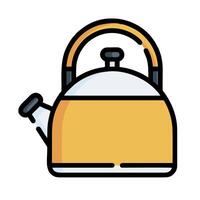 A yellow kettle with a handle on a white background vector