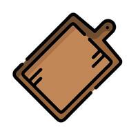 A wooden cutting board icon on a white background vector