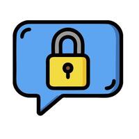 A speech bubble with a lock on it vector
