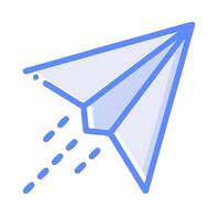 A paper airplane flying in the air vector