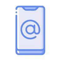 An email icon on a phone vector