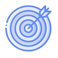 Target icon with arrow in the center of the target vector